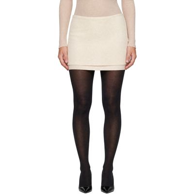 Jil Sander Jil Sander Off-White Layered Velvet Miniskirt