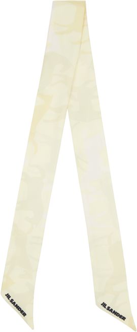 Jil Sander Jil Sander Off-White Printed Silk Scarf