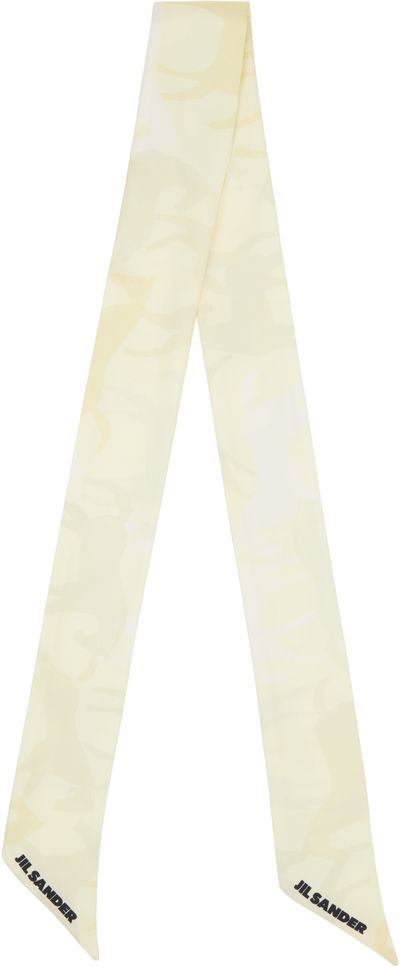 Jil Sander Jil Sander Off-White Printed Silk Scarf