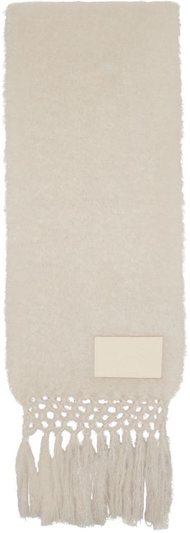 Jil Sander Jil Sander Off-White Wool Blend Scarf