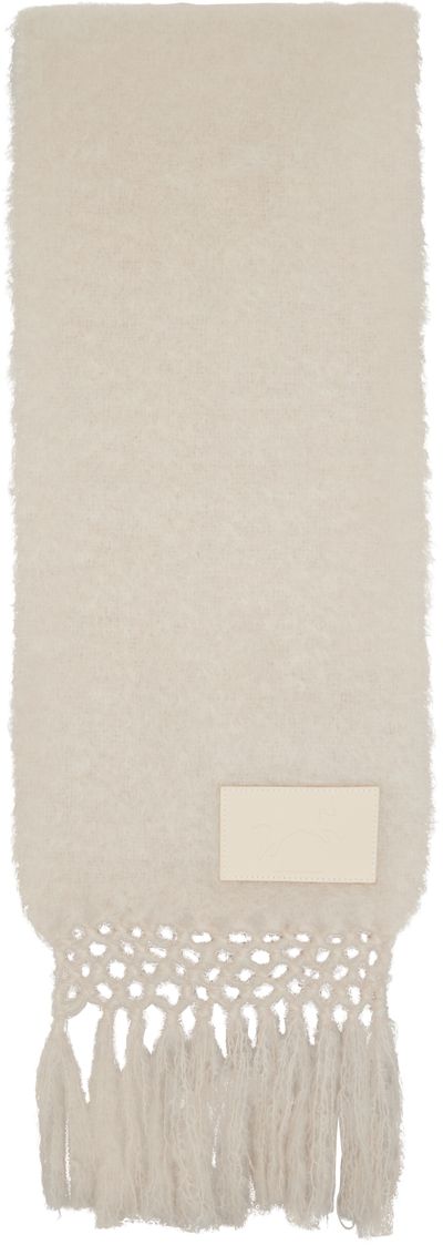 Jil Sander Jil Sander Off-White Wool Blend Scarf