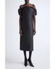 Jil Sander Jil Sander Off the Shoulder Corset Silk & Wool Dress - 1