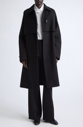 Jil Sander Jil Sander Oversize Wool Cape Trench Coat