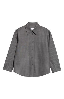 Jil Sander Jil Sander Pinstriped Wool Cropped Boxy Shirt