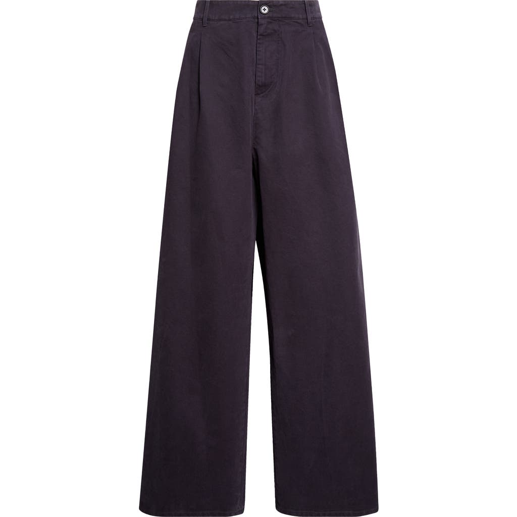 Jil Sander Jil Sander Pleated Cotton Drill Wide Leg Pants