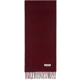 Jil Sander Jil Sander Red & Black Check Scarf