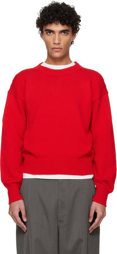 Jil Sander Jil Sander Red Cotton Sweater