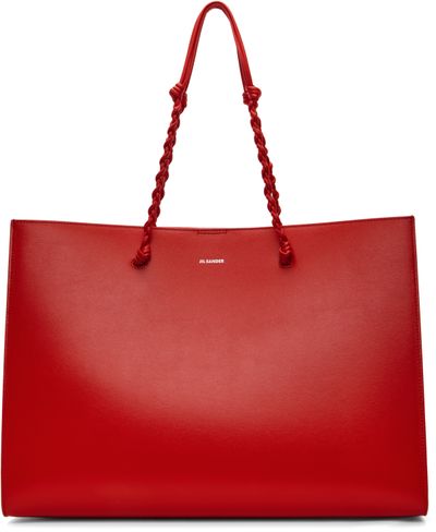 Jil Sander Jil Sander Red Tangle Shopping EW Tote