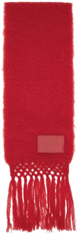Jil Sander Jil Sander Red Wool Blend Scarf