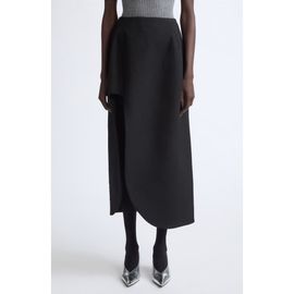 Jil Sander Jil Sander Sculpted Virgin Wool Midi Skirt