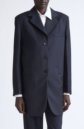 Jil Sander Jil Sander Single Breasted Tailored Virgin Wool & Mohair Jacket