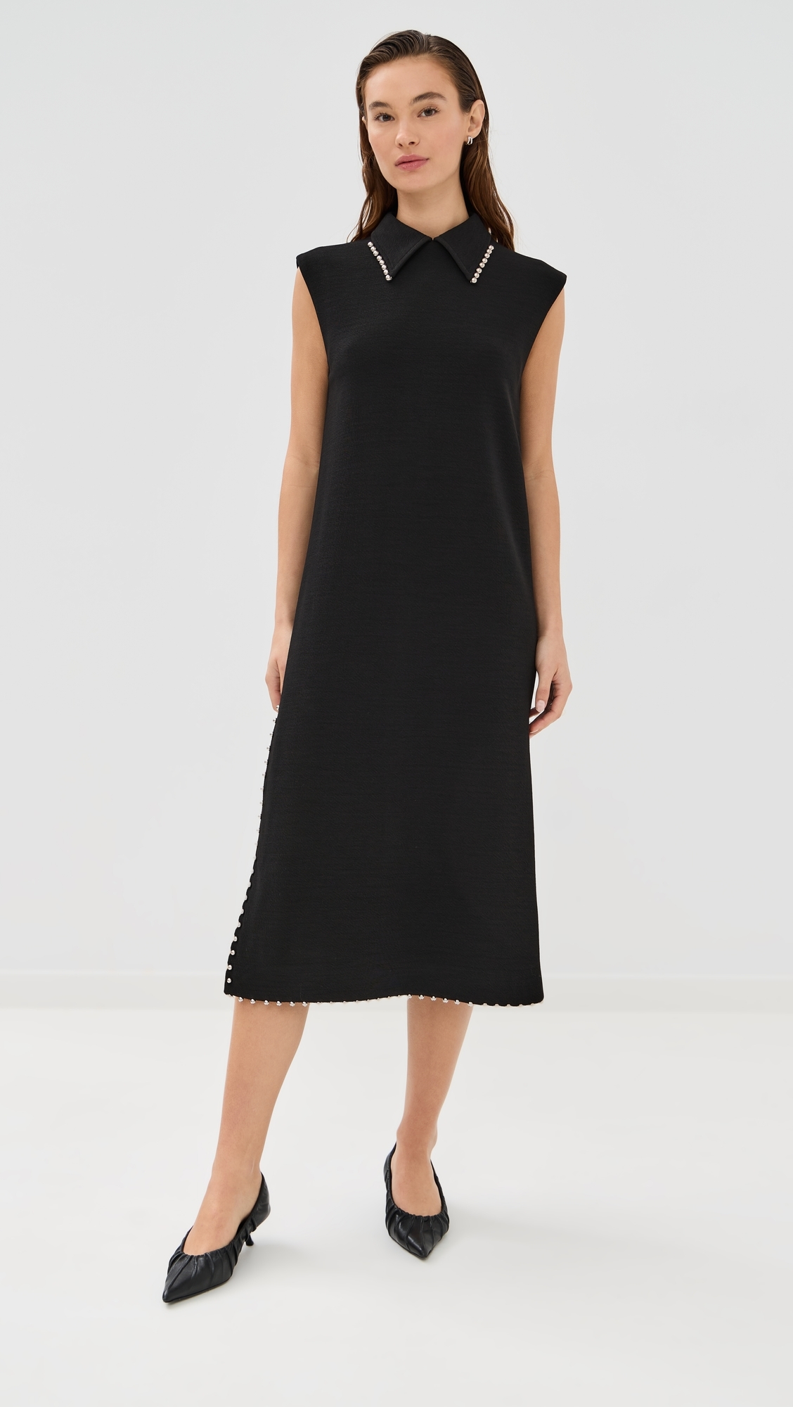 Jil Sander - Sleevless Dress with Studs Black