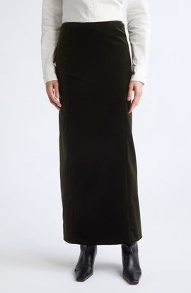 Jil Sander Jil Sander Stretch Velveteen Pencil Skirt