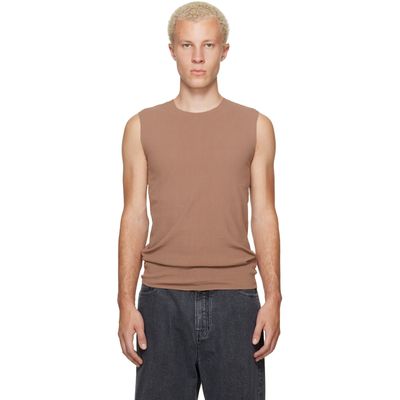 Jil Sander Jil Sander Tan Ribbed Tank Top