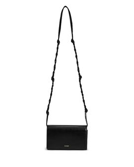 Jil Sander Jil Sander Tangle Mini Black Leather Wallet Crossbody