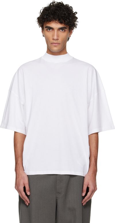 Jil Sander Jil Sander White Cotton Mock-Neck T-shirt