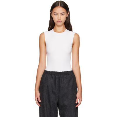 Jil Sander Jil Sander White Ribbed Bodysuit