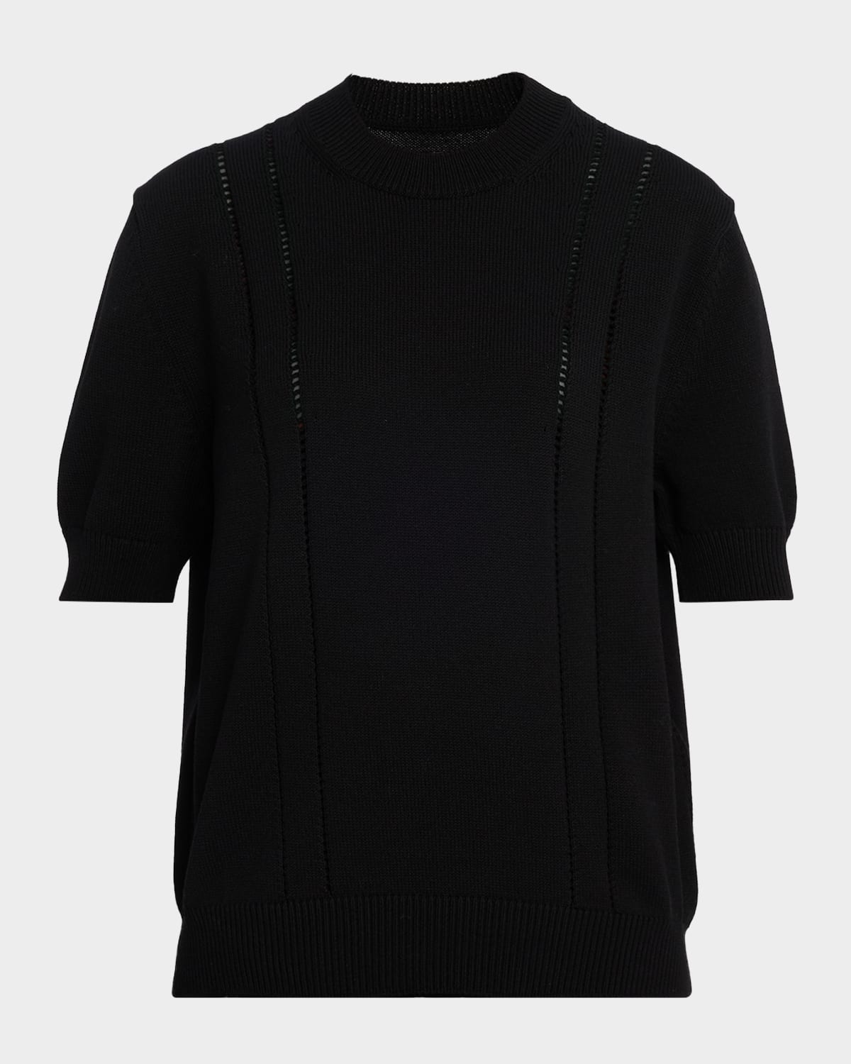 Jil Sander Lattice-Inset Short-Sleeve Sweater