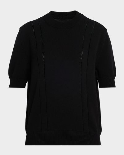 Jil Sander Lattice-Inset Short-Sleeve Sweater