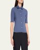 Jil Sander Layered Collar Short-Sleeve Cotton Button-Down Shirt - 4