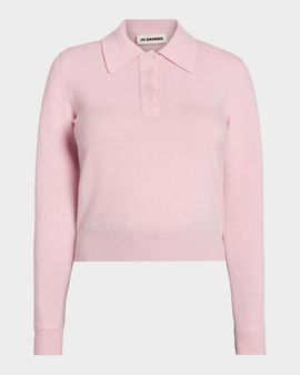 Jil Sander Long-Sleeve Wool Polo Sweater