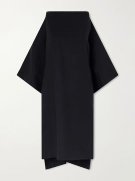 JIL SANDER Open-back silk and wool-blend midi dress