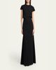Jil Sander Open Back Short-Sleeve Long Wool Dress - 2