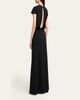 Jil Sander Open Back Short-Sleeve Long Wool Dress - 3