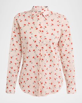 Jil Sander Poppy Floral Cotton Button-Down Shirt