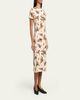 Jil Sander Short-Sleeve Bouquet Viscose Midi Dress - 4