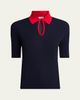 Jil Sander Short-Sleeve Button-Keyhole Polo Shirt - 1