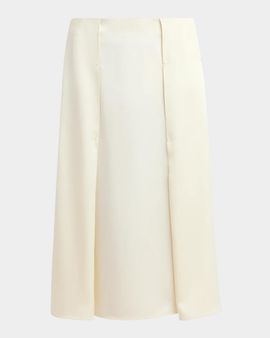 Jil Sander Side Paneled Wool Sable Midi Skirt