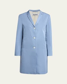 Jil Sander Silk-Blend Single-Breasted Long Coat