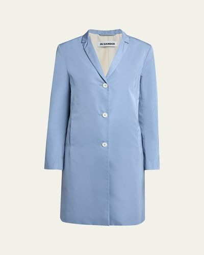 Jil Sander Silk-Blend Single-Breasted Long Coat