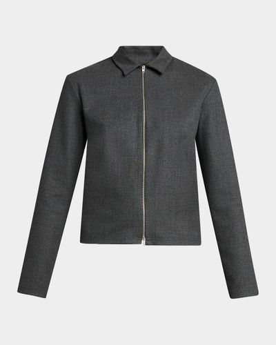Jil Sander Stretch-Wool Zip-Front Shirt