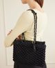 JIL SANDER Tangle Net satin and cotton cord shoulder bag - 2