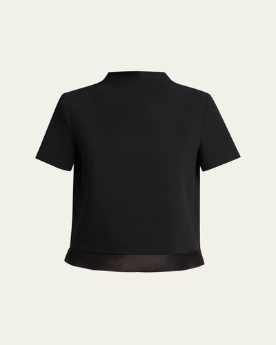 Jil Sander Textured Wool Back-Cutout Crewneck Sweater