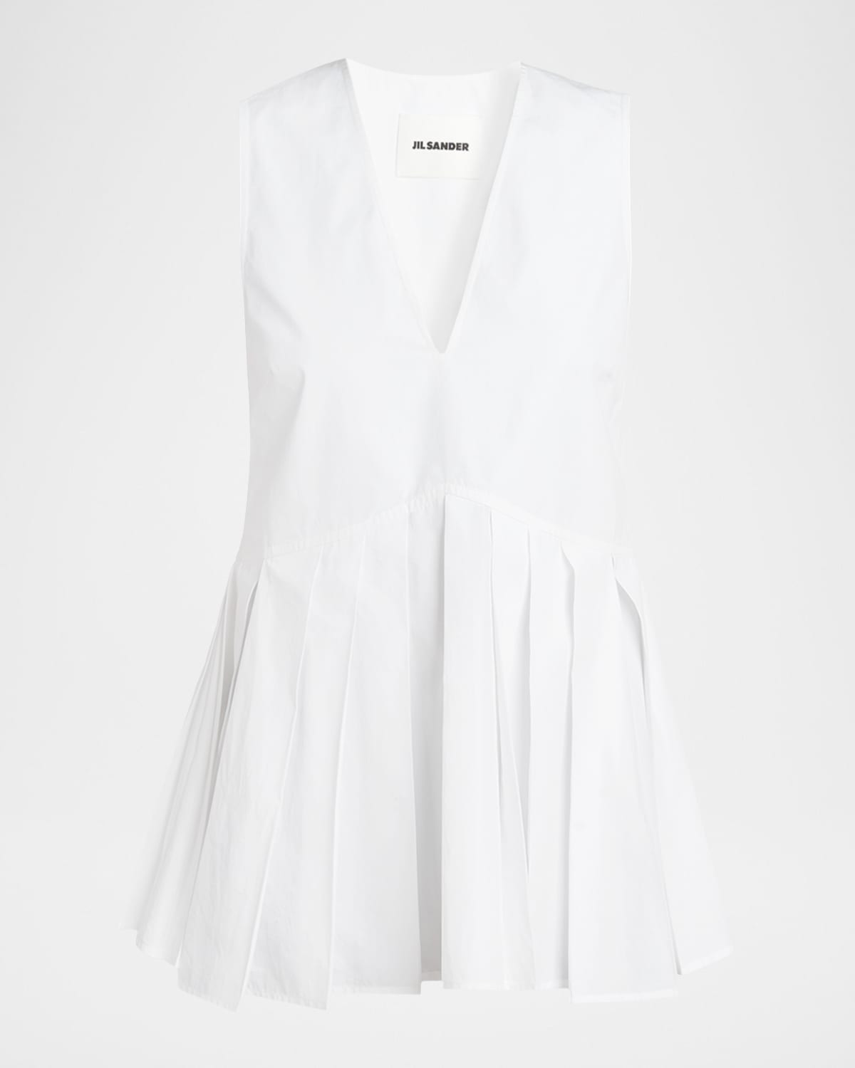 Jil Sander V-Neck Pleated Peplum Top