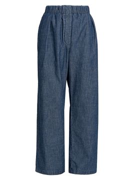 Jil Sander Women's Cotton Chambray Relaxed-Fit Trousers