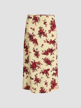 Jil Sander Women's Floral Enverse Satin Midi Skirt