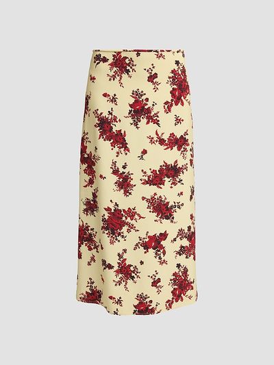 Jil Sander Women's Floral Enverse Satin Midi Skirt