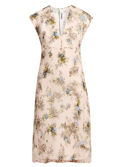 Jil Sander Women's Floral Silk Crepe Dress