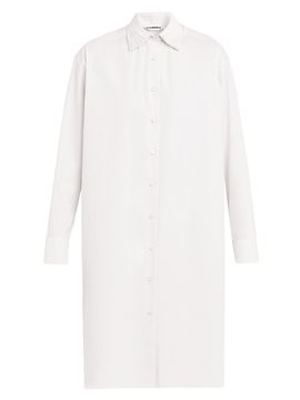 Jil Sander Women's Layered Collar Cotton Poplin Shirtdress