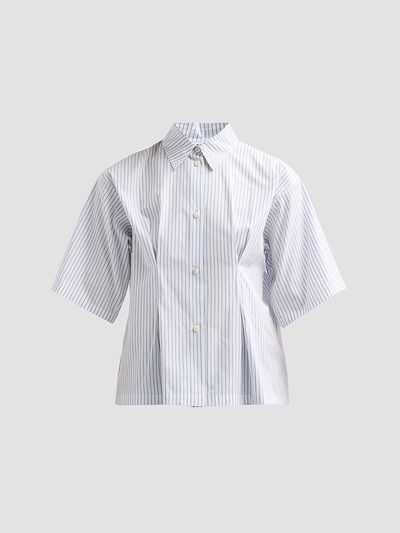 Jil Sander Women's Pinstripe Cotton Poplin Short-Sleeve Shirt