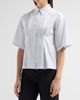 Jil Sander Women's Pinstripe Cotton Poplin Short-Sleeve Shirt - 4