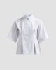 Jil Sander Women's Pinstripe Cotton Poplin Short-Sleeve Shirt - 6