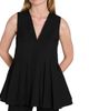 Jil Sander Women's Pleated Wool V-Neck Sleeveless Top - 6