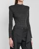 Jil Sander Women's Shoulder Pad Wool Jersey Bodysuit - 4