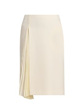Jil Sander Women's Side-Pleat Wool Sable Pencil Skirt