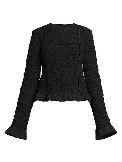 Jil Sander Women's Smocked Fitted Frill Jacket